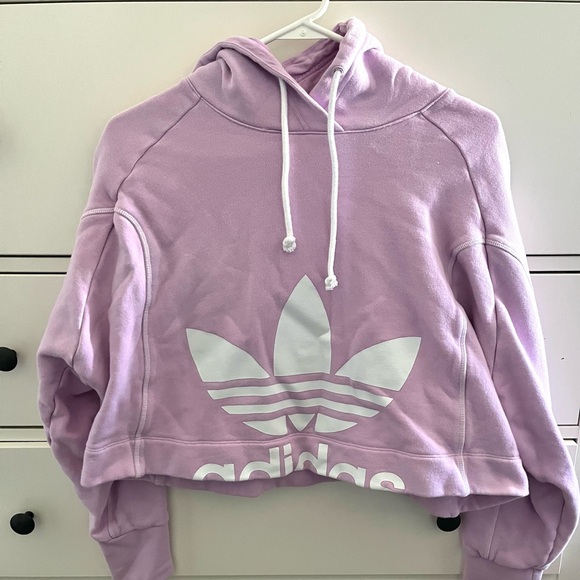 Adidas crop hoodie lilac size M - Picture 5 of 7